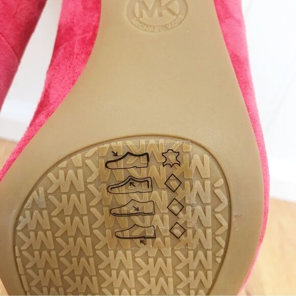 MICHAEL KORS Dorothy Flex Suede Pump Heel Pointed Toe Red Leather Size 7.5 New - Picture 13 of 13